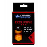 Мяч для настольного тенниса Donic 3* Exclusive, 6 шт оранжевый