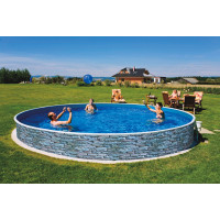 Морозоустойчивый бассейн Azuro Stone круглый 3,6х0,9 м Premium