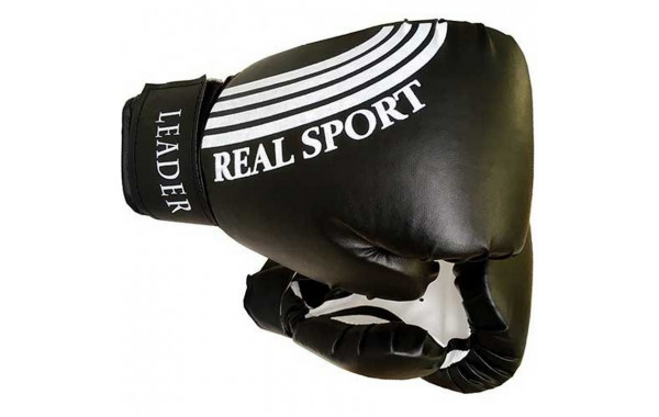 Боксерские перчатки Real Sport Leader черный 10 oz 600_380