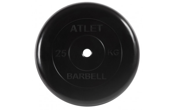 Диск обрезиненный d26мм MB Barbell MB-AtletB26-25 25кг черный 600_380