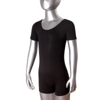 Купальник гимнастический с шортами ComboSport короткий рукав черный GO-022