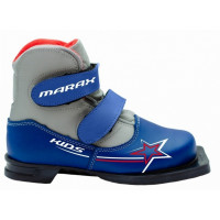 Ботинки лыжные 75 мм Marax Kids (на липучке) синий-серебро