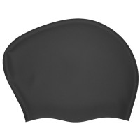 Шапочка для длинных волос Long Hair (черная) силиконовая Sportex E39705