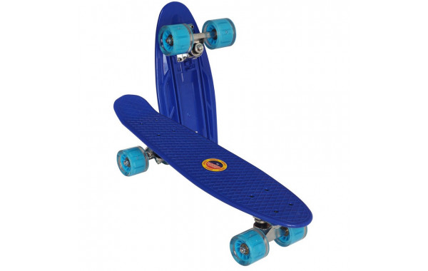 Скейтборд пластиковый 56x15cm, со свет. колесами Sportex E33098 синий (SK506) 600_380