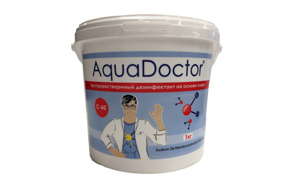 Хлор AquaDoctor 1кг ведро, гранулы, быстрорастворимый AQ15540 600_380