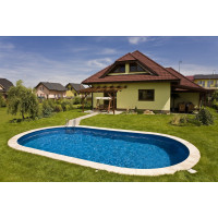 Морозоустойчивый бассейн Ibiza овальный глубина 1,5 м размер 12x6 м, голубой