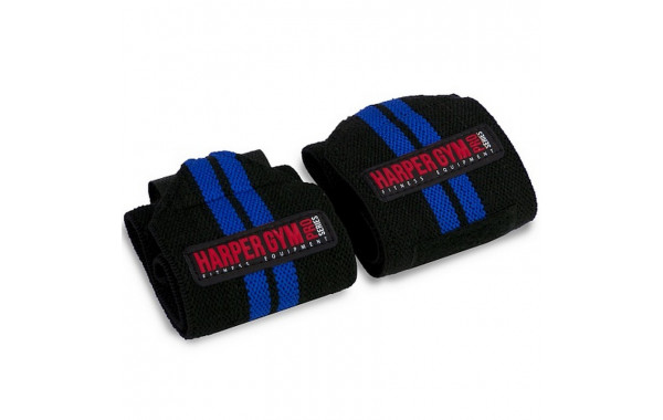 Суппорт запястья эластичный Harper Gym Pro Series JE-2672 черный\синий (пара) 600_380