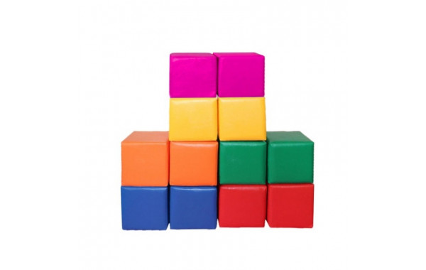 Набор мягких модулей кубики цветные 20х20х20см (12 элементов) Dinamika ZSO-004405 600_380