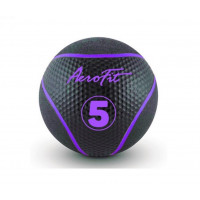 Набивной мяч 5 кг Aerofit AFMB5 черный\ фиолетовые полоски
