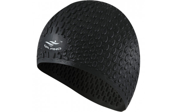 Шапочка для плавания силиконовая Bubble Cap (черная) Sportex E41534 600_380