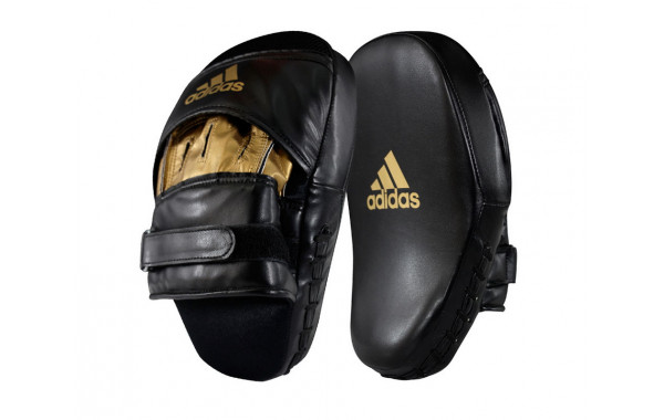 Лапы Adidas Training Curved Focus Mitt Short черно-золотые adiSBAC01 600_380