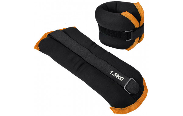 Утяжелители Sportex (2х1,5кг) (нейлон) в сумке (черный с оранжевой окантовкой) ALT Sport HKAW101-6 600_380