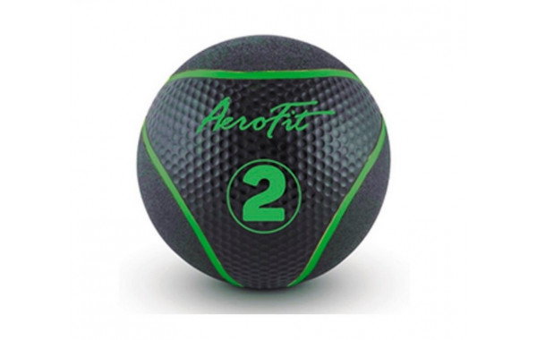 Набивной мяч 2 кг Aerofit AFMB2 черный\ зеленые полоски 600_380