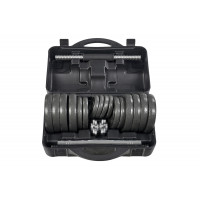 Набор гантелей + гриф для штанги 30 кг, пластиковый кейс Bradex SF 0558