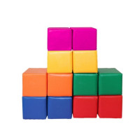 Набор мягких модулей кубики цветные 30х30х30см (12 элементов) Dinamika ZSO-004407