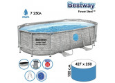 Каркасный бассейн Bestway Power Steel Swim Vista Series 56714 под камень, 427х250х100 см