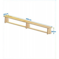 Скамейка гимнастическая 3000мм (щит дерево) ножки дерево Dinamika