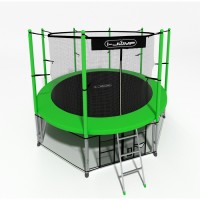 Батут i-Jump 10FT 306 см с нижней сетью и лестницей зеленый