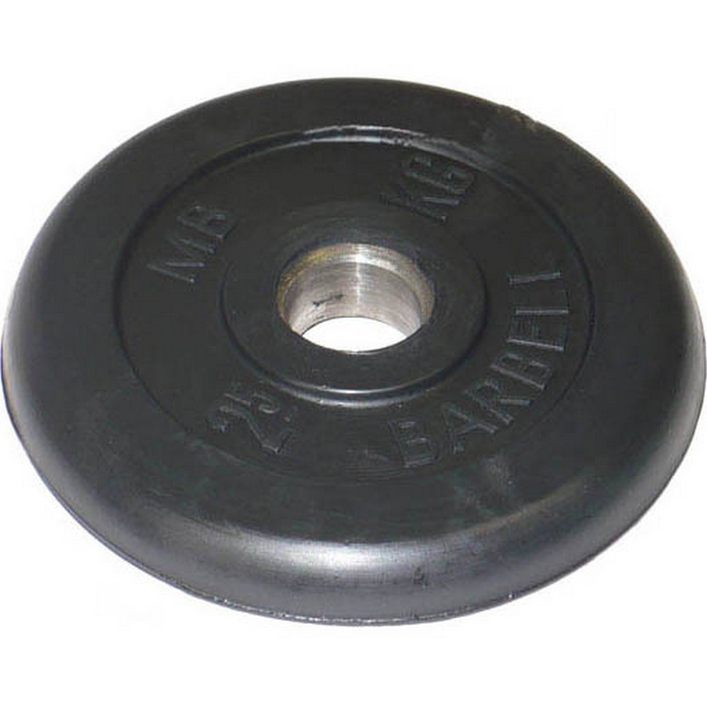 Диск обрезиненный 2,5 кг MB Barbell MB-PltB26-2,5 черный 1000_1000