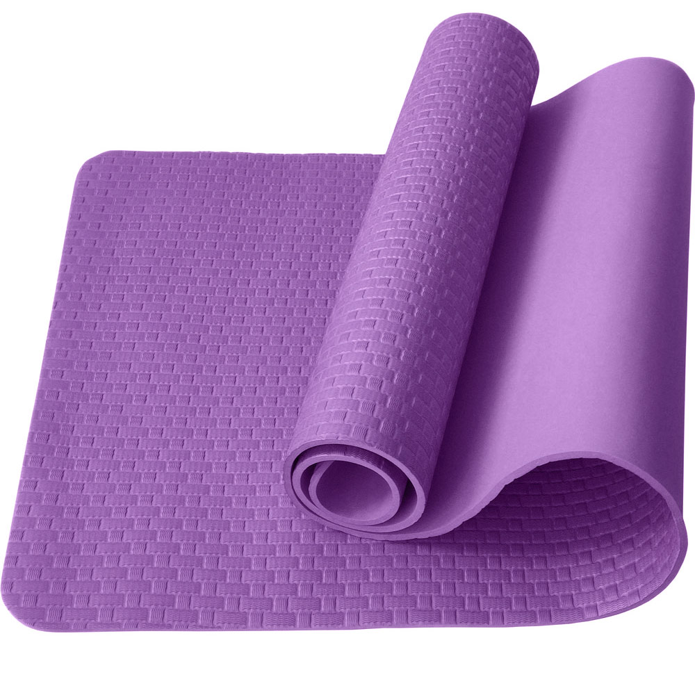 Коврик для йоги Sportex E40037 ЭВА 183х61х0,7 см (фиолетовый Мрамор) 1000_1000