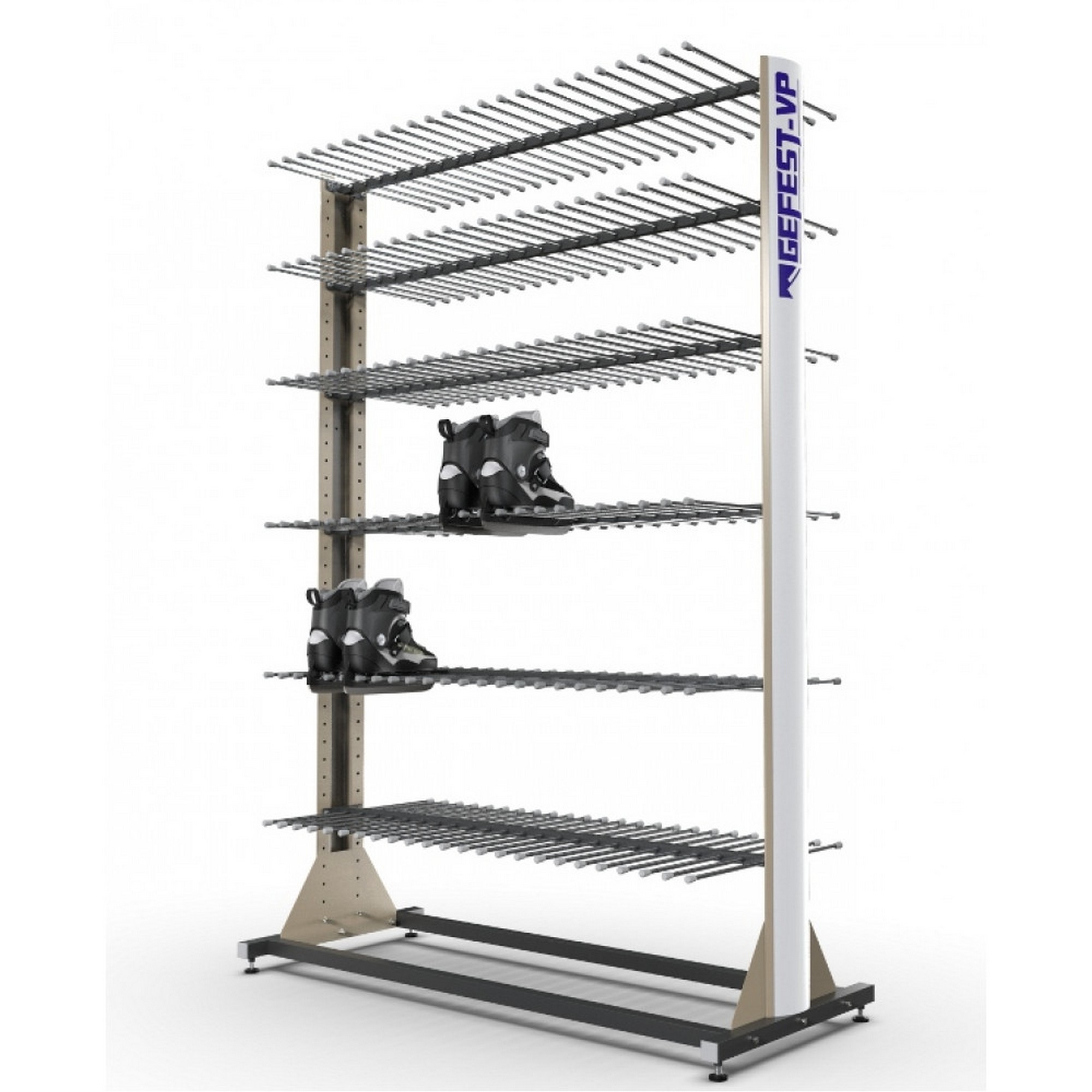 Стеллаж Премиум для коньков и роликов, двухсторонний 219х125х67см Gefest KPD6-60 2000_2000