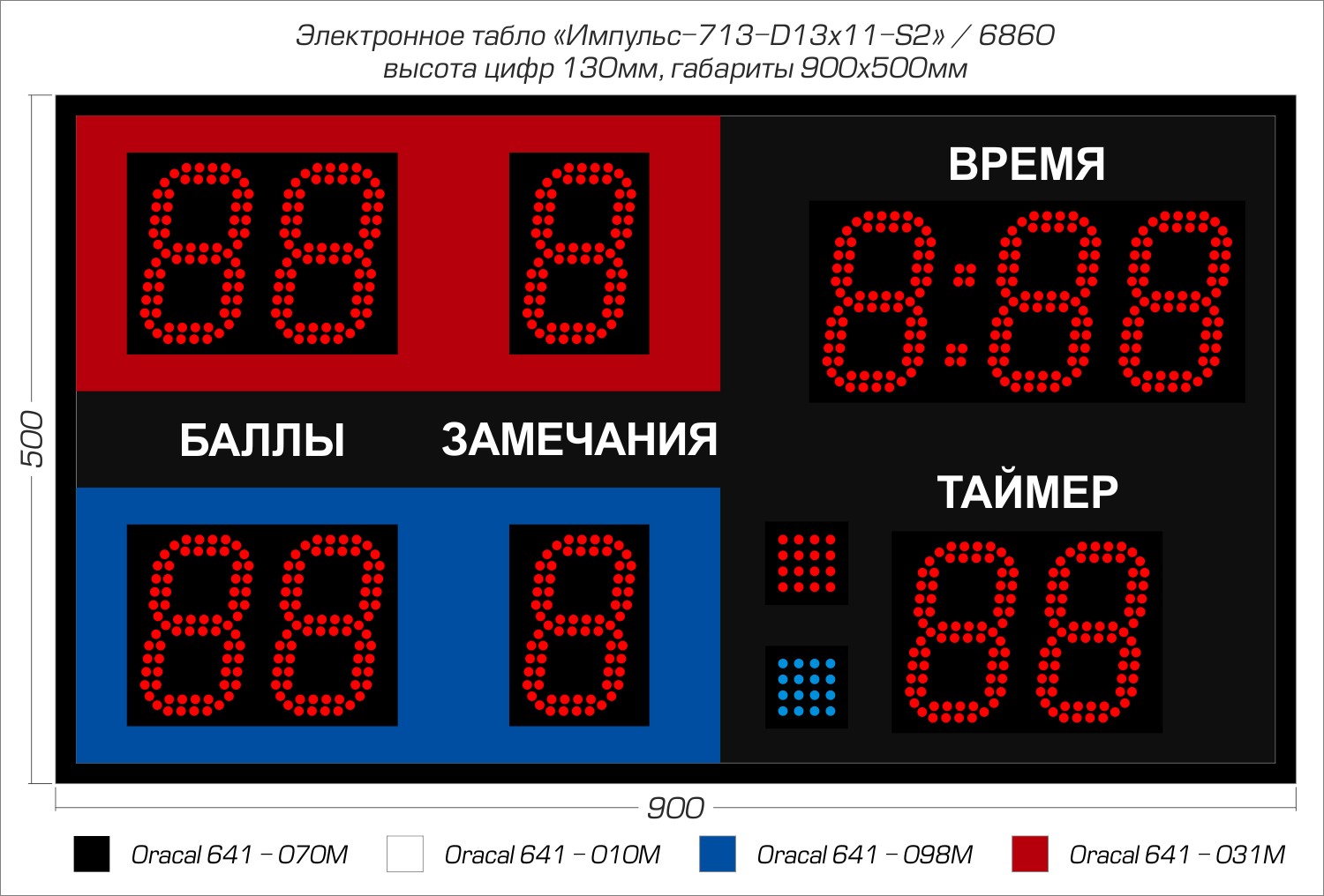 Табло для самбо Импульс 713-D13x11-S2 1500_1016