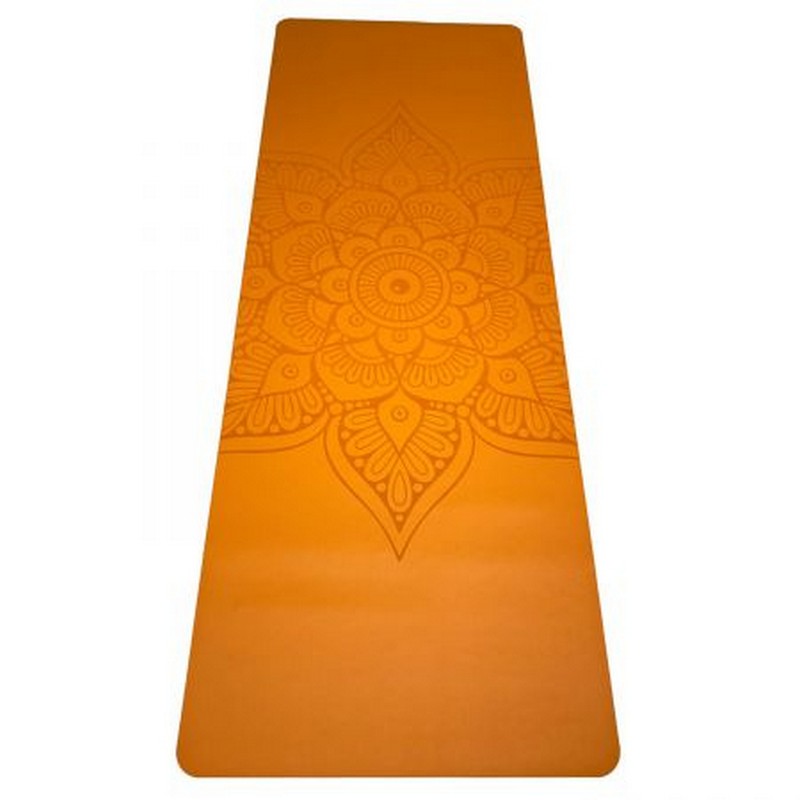 Коврик для йоги 185x68x0,4 см Inex Yoga PU Mat полиуретан c гравировкой PUMAT-146 оранжевый 800_800