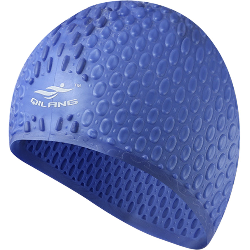 Шапочка для плавания силиконовая Bubble Cap (синяя) Sportex E41538 856_856