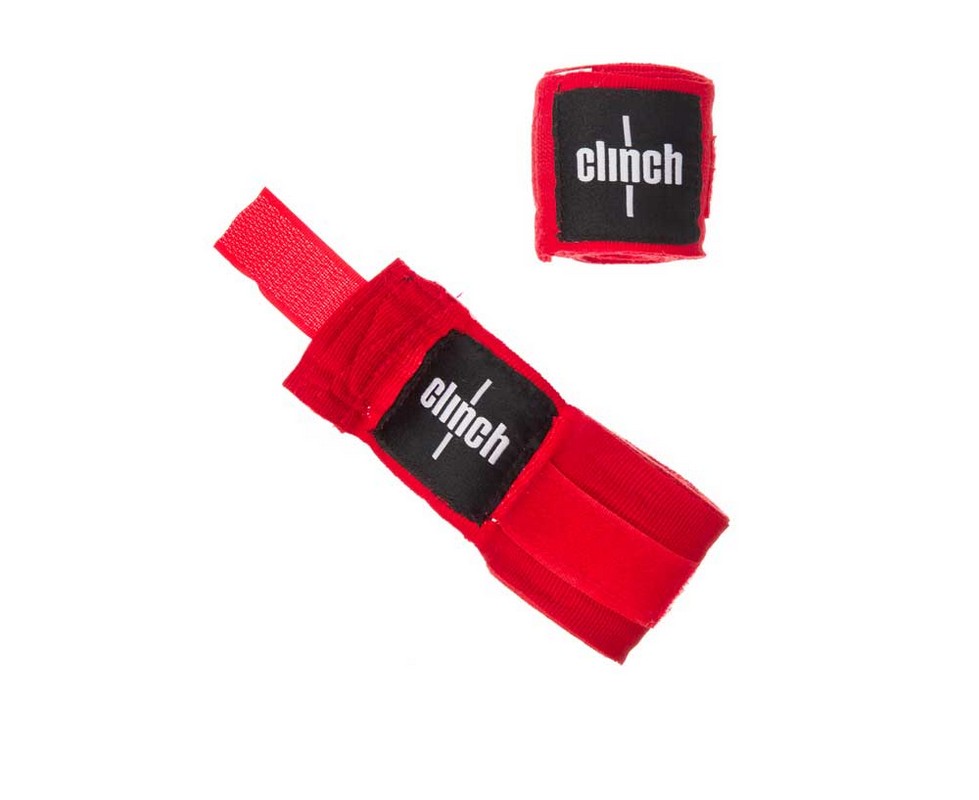 Бинты эластичные Clinch Boxing Crepe Bandage Punch (пара) C139 красные 979_800