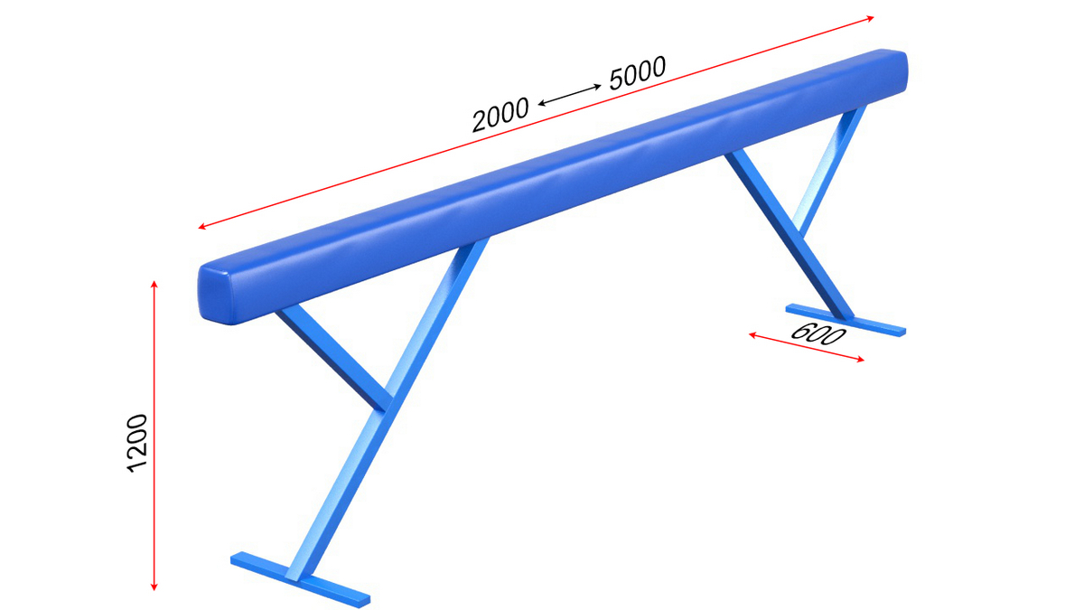 Бревно гимнастическое высокое мягкое L=3 м Glav 04.10.08-3 1200_675