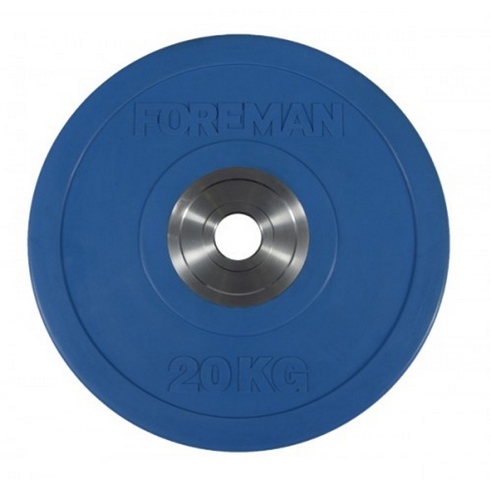 Диск бампированный обрезиненный Foreman D50 мм 20 кг FM\BM-20KG\BL синий 700_700