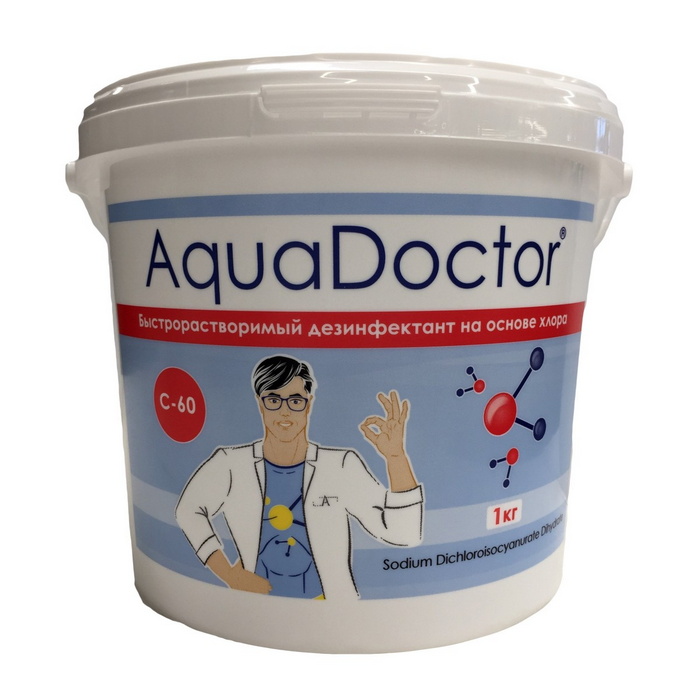 Хлор AquaDoctor 1кг ведро, гранулы, быстрорастворимый AQ15540 700_700