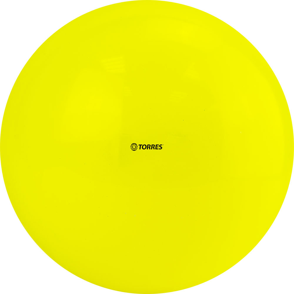 Мяч для художественной гимнастики однотонный Torres AG-19-04, диам.19 см, ПВХ, желтый 1000_1000