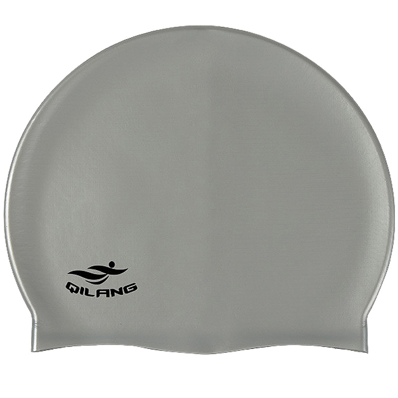 Шапочка для плавания силиконовая взрослая (серый) Sportex E41566 800_800