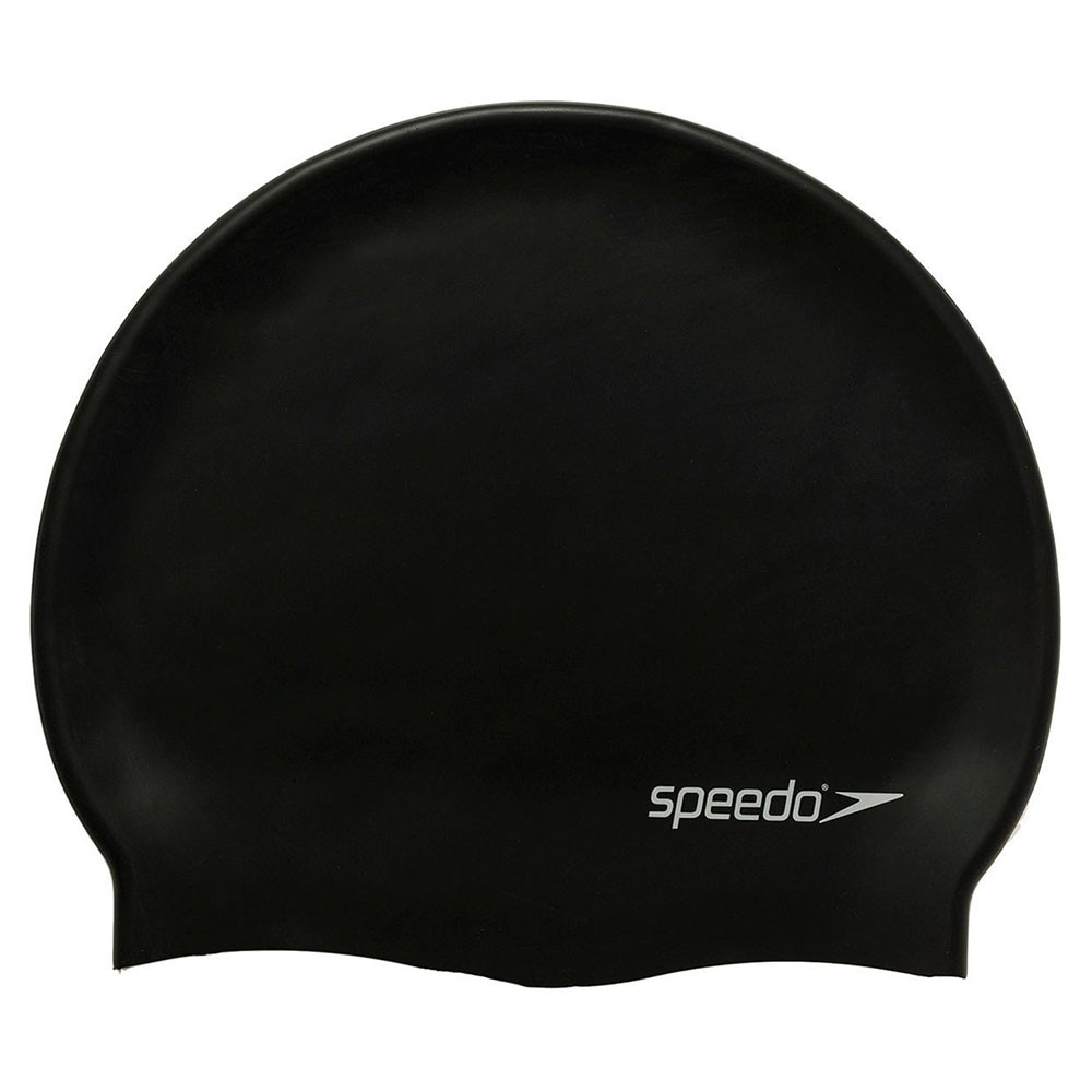 Шапочка для плавания Speedo Flat Silicone Cap, 8-709910001-0001, черный, силикон 1000_1000