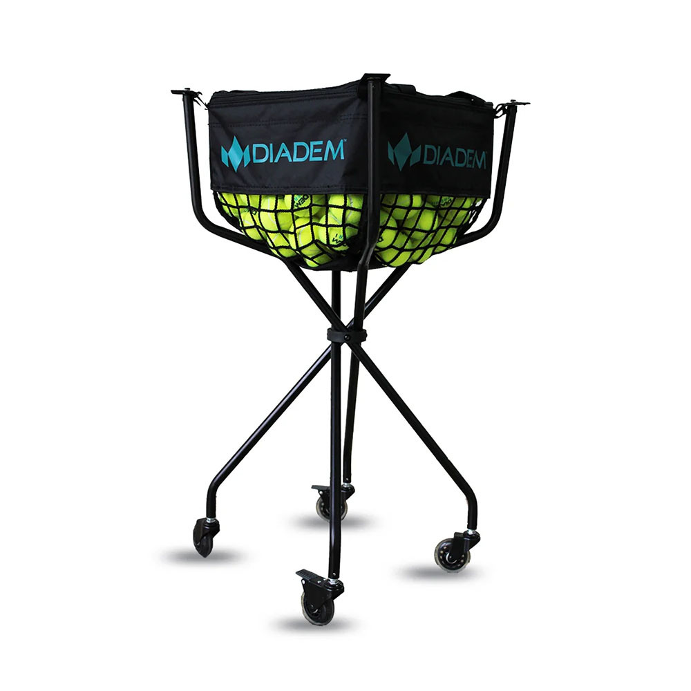 Корзина для теннисных мячей Diadem Ball Cart CART-150, на 150 мячей, металл, полиэстер, черная 1000_1000