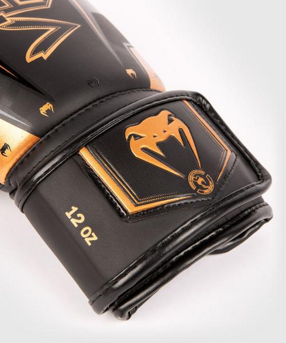 Перчатки Venum Elite Evo 04260-137-10oz черный\бронзовый 1000_1200