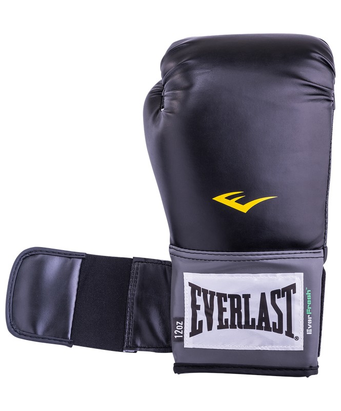 Перчатки тренировочные Everlast Pro Style Anti-MB 2314U, 16oz, к/з, черный 665_800