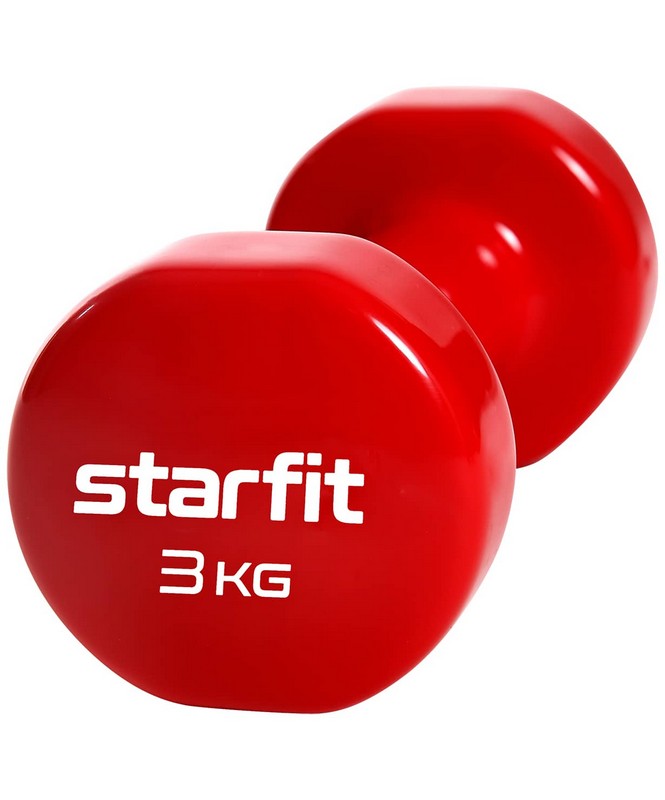 Гантель виниловая Core 3 кг Star Fit DB-101 красный 665_800
