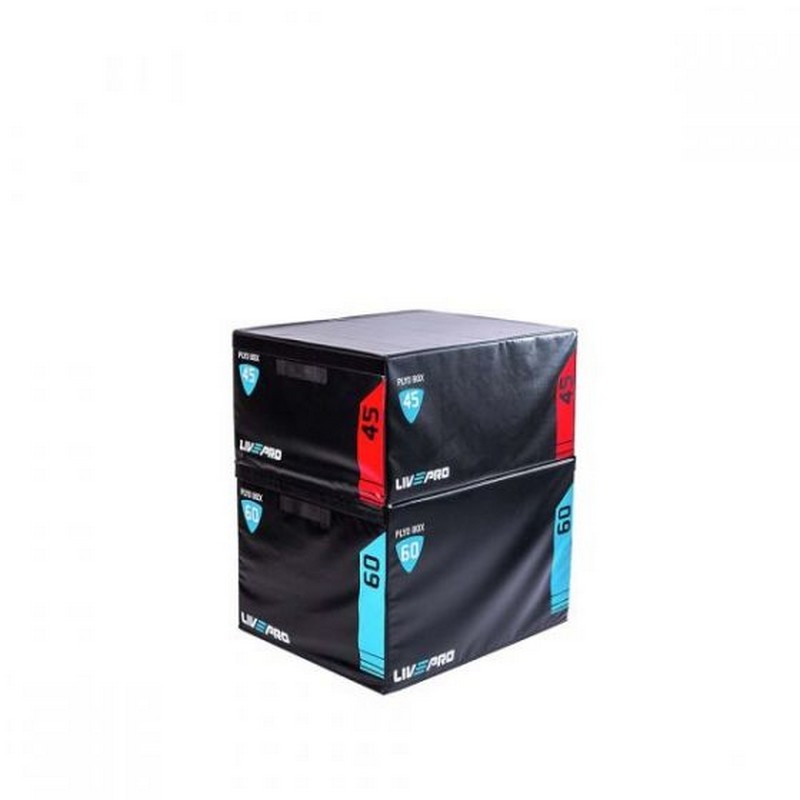 Плиометрический бокс Live Pro Soft Plyometric Box LP8151-XL 91,4x76,2x61 см, черный/синий 800_800