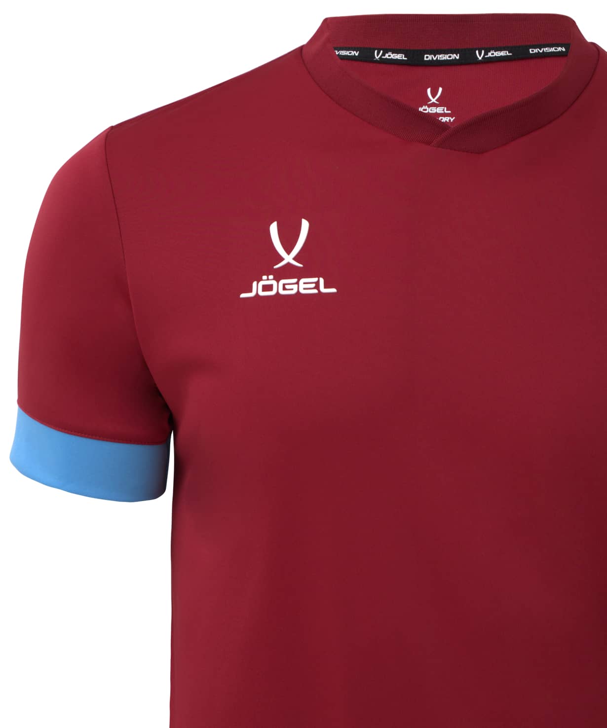 Футболка игровая Jogel DIVISION PerFormDRY Union Jersey, гранатовый/голубой/белый 1230_1476