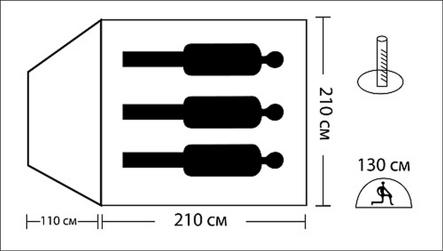 Палатка 3-х местная Greenwood Target 3 зеленый\серый 1413_800