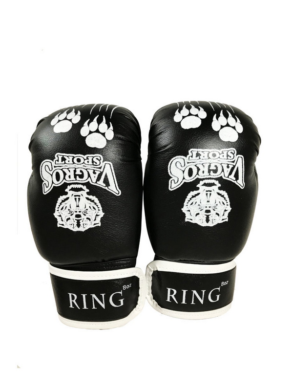 Боксерские перчатки Vagro Sport Ring RS512, 12oz, черный 600_800