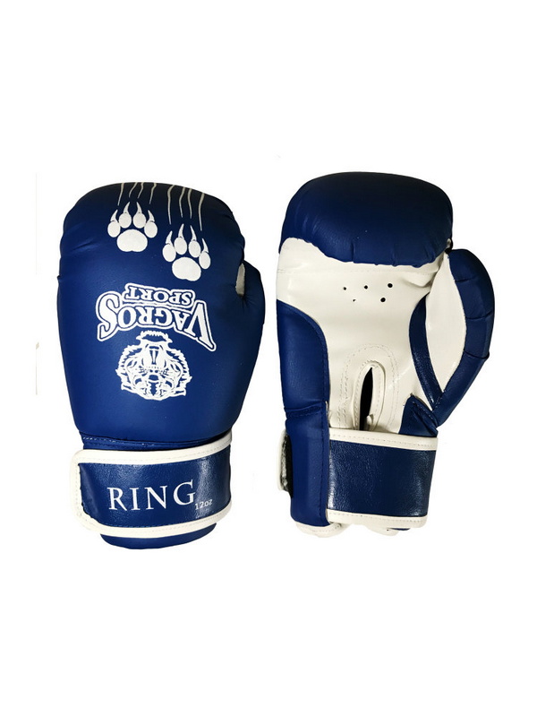 Боксерские перчатки Vagro Sport Ring RS808, 8oz, синий 600_800