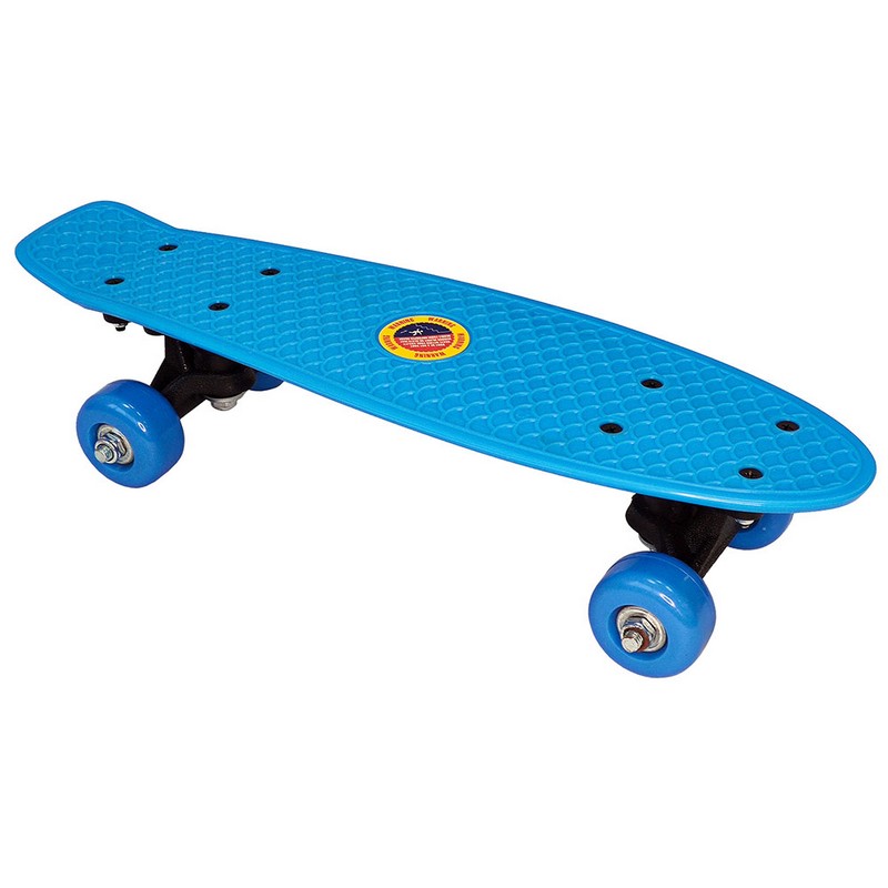 Скейтборд пластиковый 41x12cm Sportex E33084 синий (SK402) 800_800