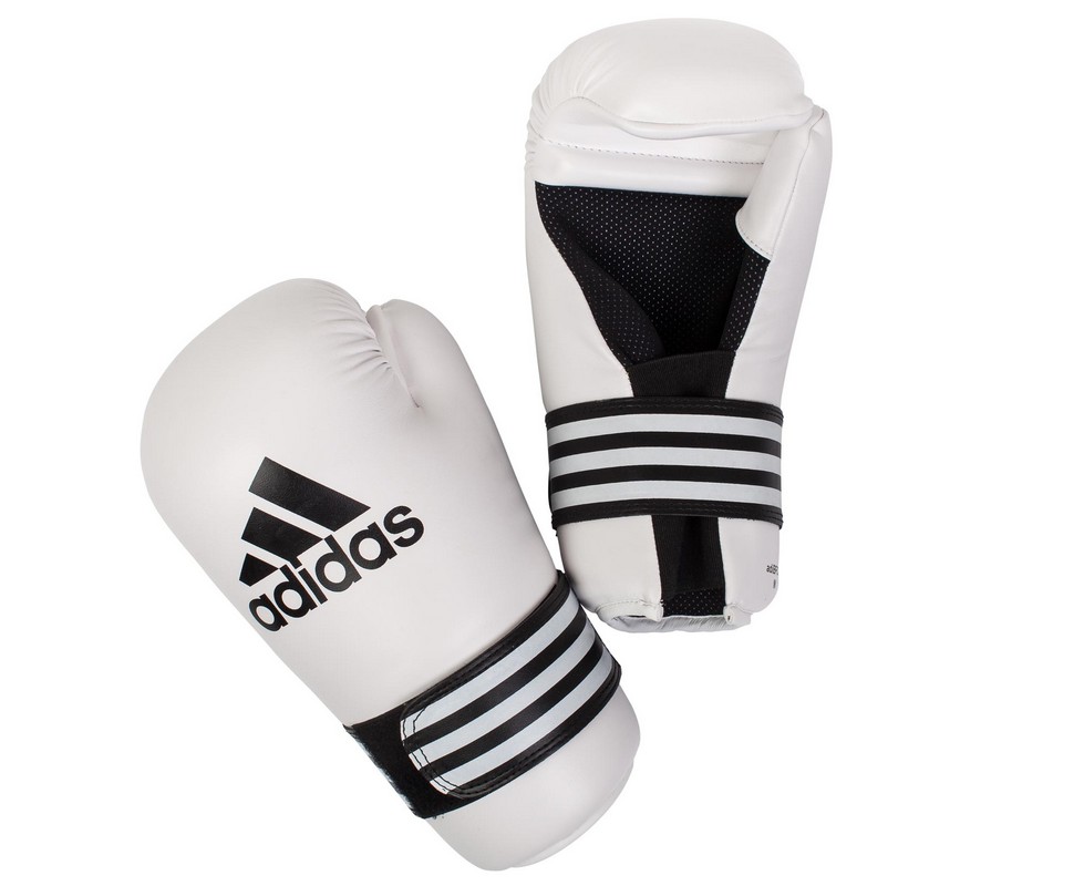 Перчатки полуконтакт Adidas Semi Contact Gloves белые adiBFC01 979_800