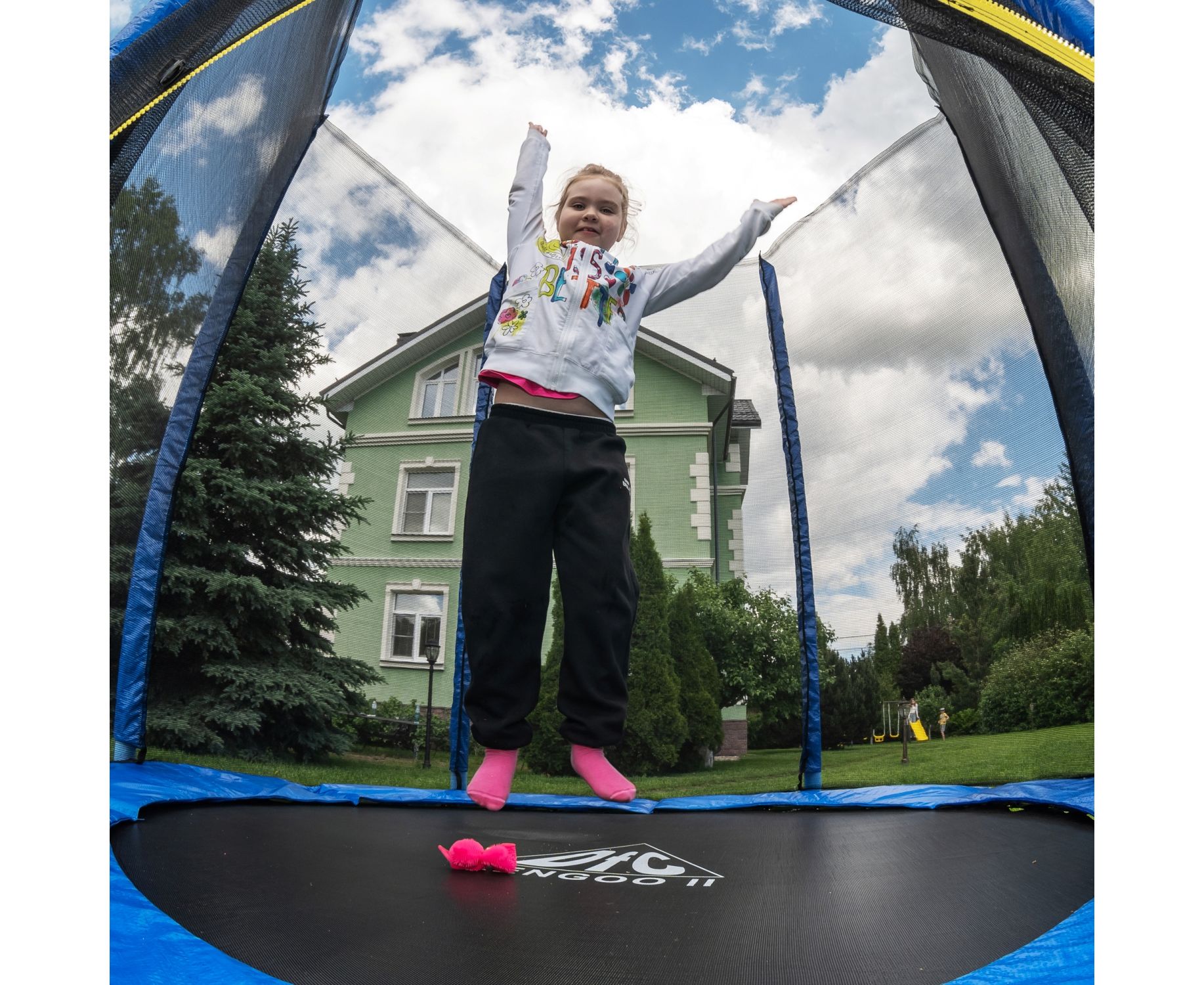 Батут DFC Trampoline Fitness 12ft наружн.сетка (366см) 12FT-TR-B синий 1834_1500