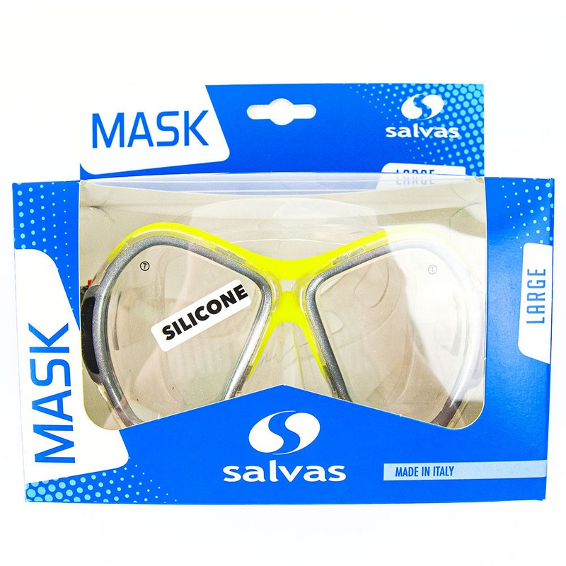 Маска для плавания Salvas Phoenix Mask CA520S2GYSTH серебристый\желтый 800_800