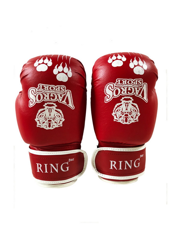 Боксерские перчатки Vagro Sport Ring RS908, 8oz, красный 600_800