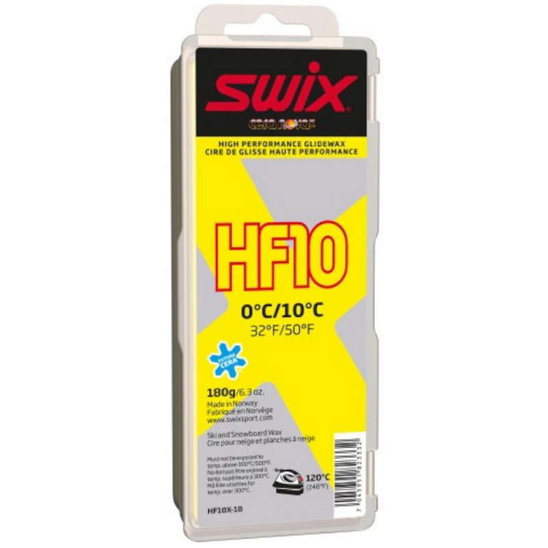 Парафин высокофтористый Swix HF10X Yellow (0°С +10°С) 180 г. 800_800